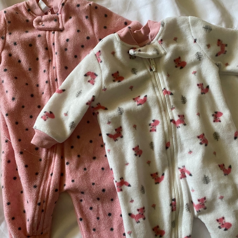 2 Baby Sleepers(with footies) soft plush material